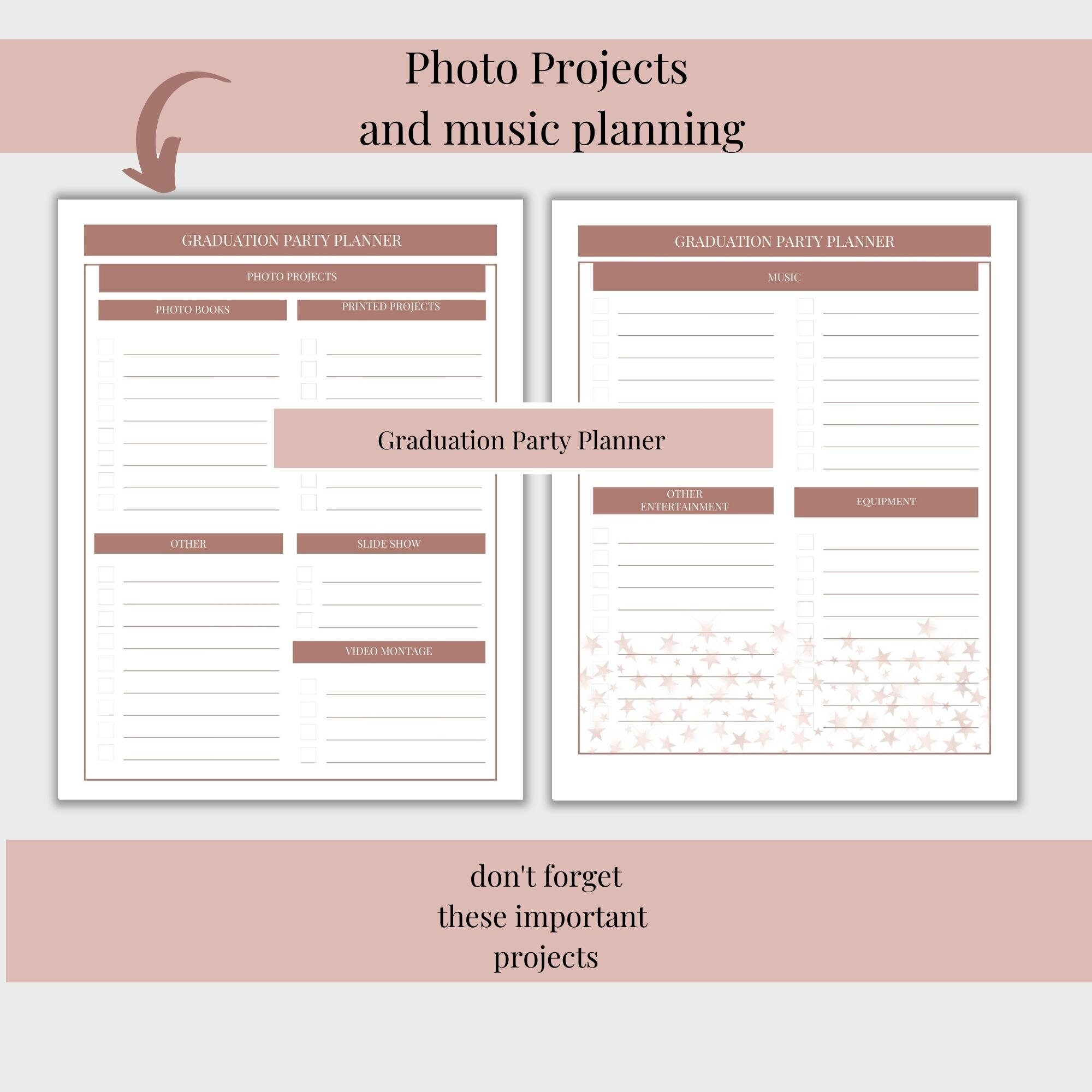 Graduation Party Planner, Printable, Graduation Open House, - Etsy