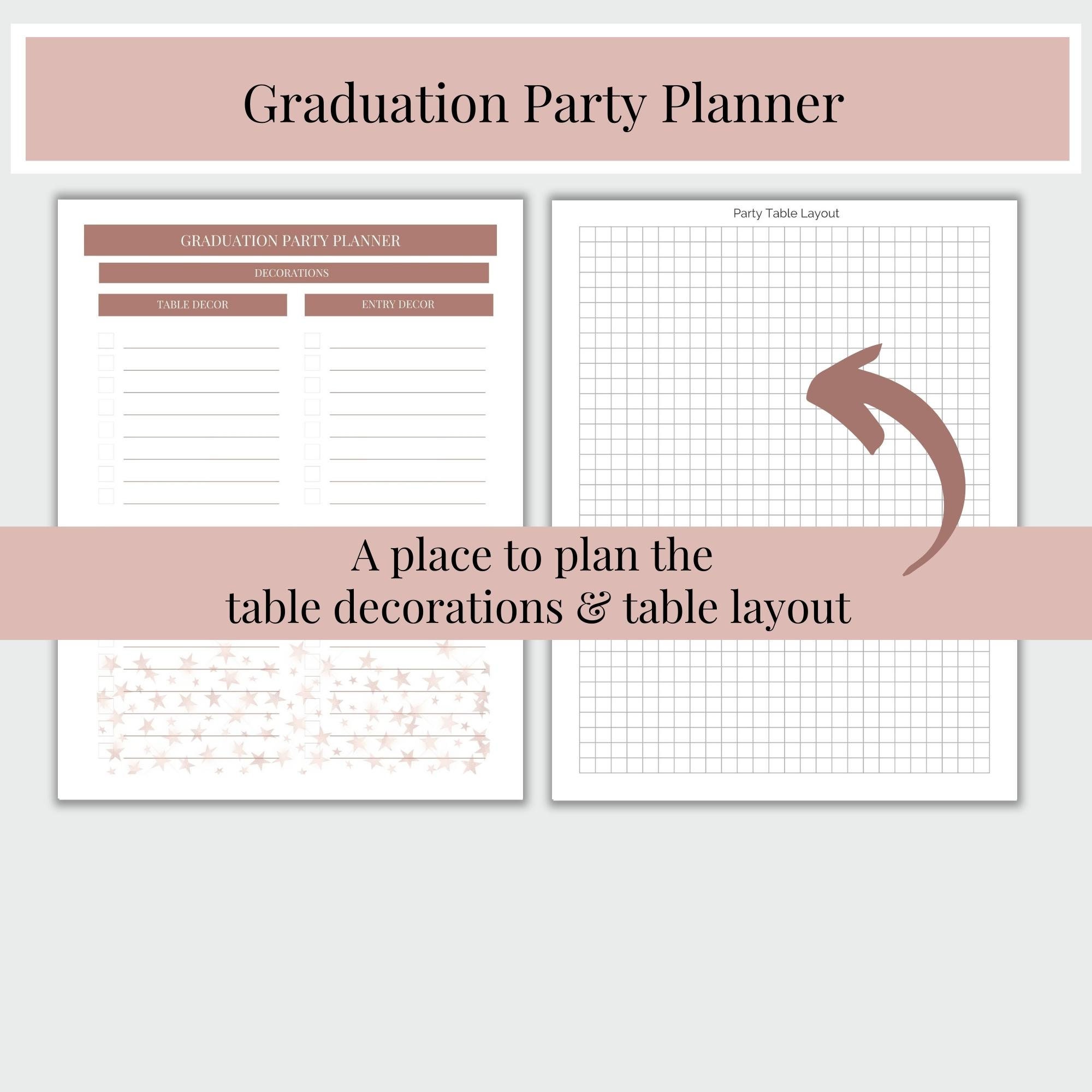 Graduation Party Planner, Printable, Graduation Open House, - Etsy