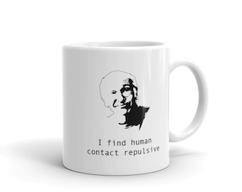 Mug Larry David - Je trouve le contact humain répugnant