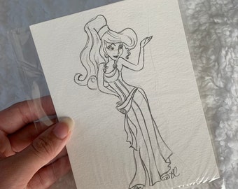Disney S Hercules Megara Meg Sketch Drawing Etsy