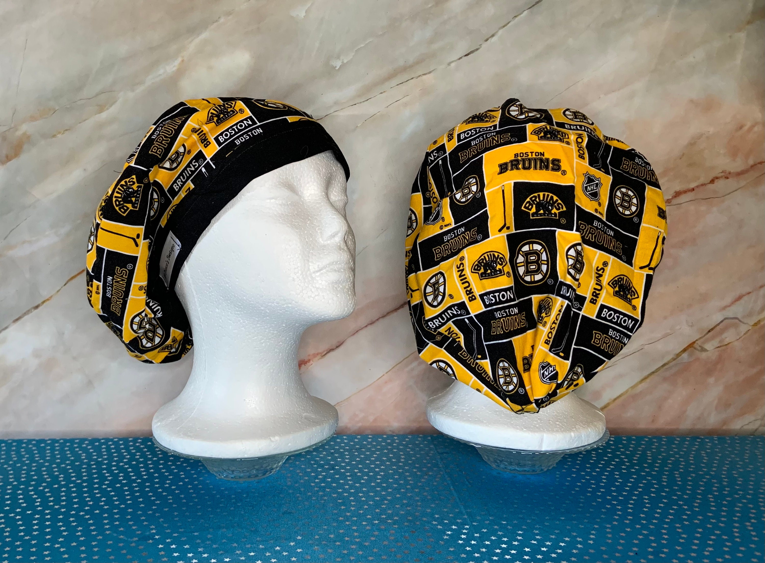 Womans Boston Bruins hockey scrub cap with cordlock | Etsy