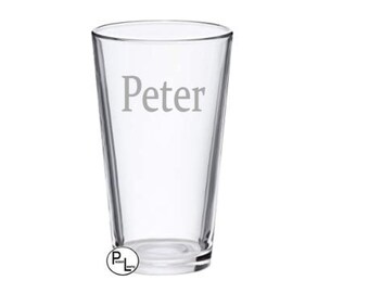 Engraved Beer Glass, Etched Beer Glass, Personalized Etched Pint Glass, Personalized Engraved Pilsner Glass, Company Logos, Custom Text