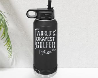 Golf Bottle, Karate Tumbler, Engraved Golfing Tumbler, Engraved Golf Cups, 14 Images To Choose From, Many Tumbler Styles And Colors