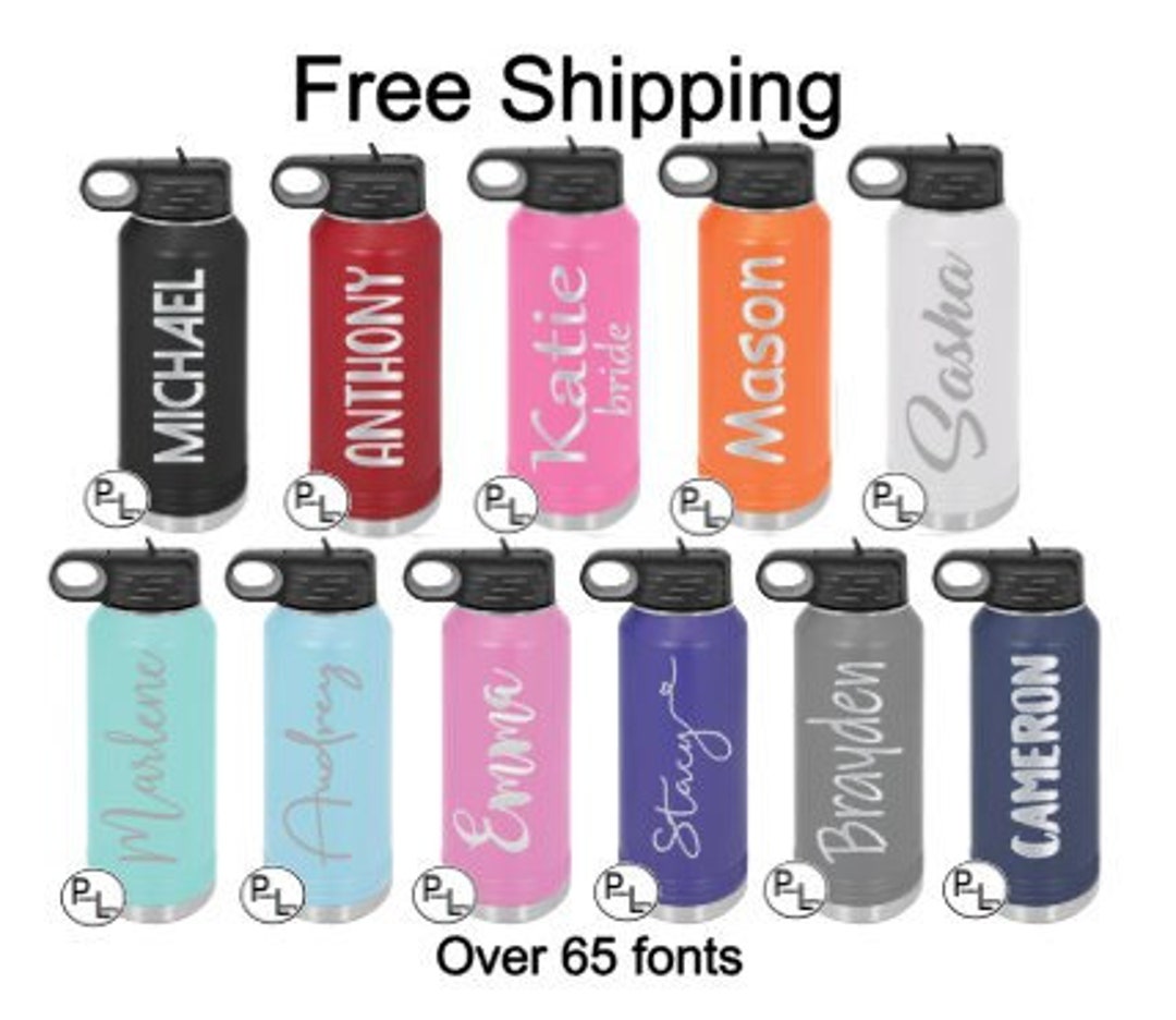 Engraved Bottle, Etched Bottle, Personalized Water Bottle With Straw