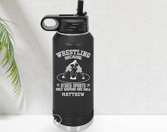 Wrestling Bottle, Wrestling Tumbler, Engraved Tumbler, Engraved Wrestling Cups, 15 Images To Choose From, Many Tumbler Styles And Colors