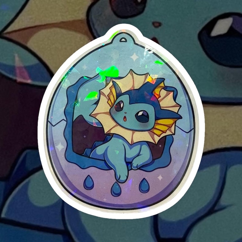 Uzo Sticker Water Cat Tamogotchi Holographic Sticker - Etsy