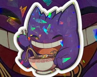Adesivo olografico Spooky Ramen Meal