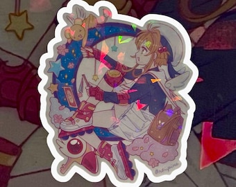 CCS Sakura Roller Skater Holographic Sticker