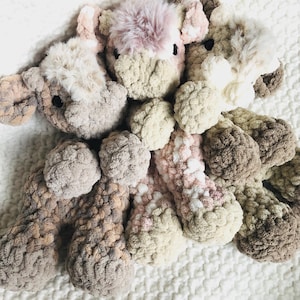 Highland Cow Snuggler | Highland Cow Lovey | Handmade Cow | Custom Crochet | Made to order