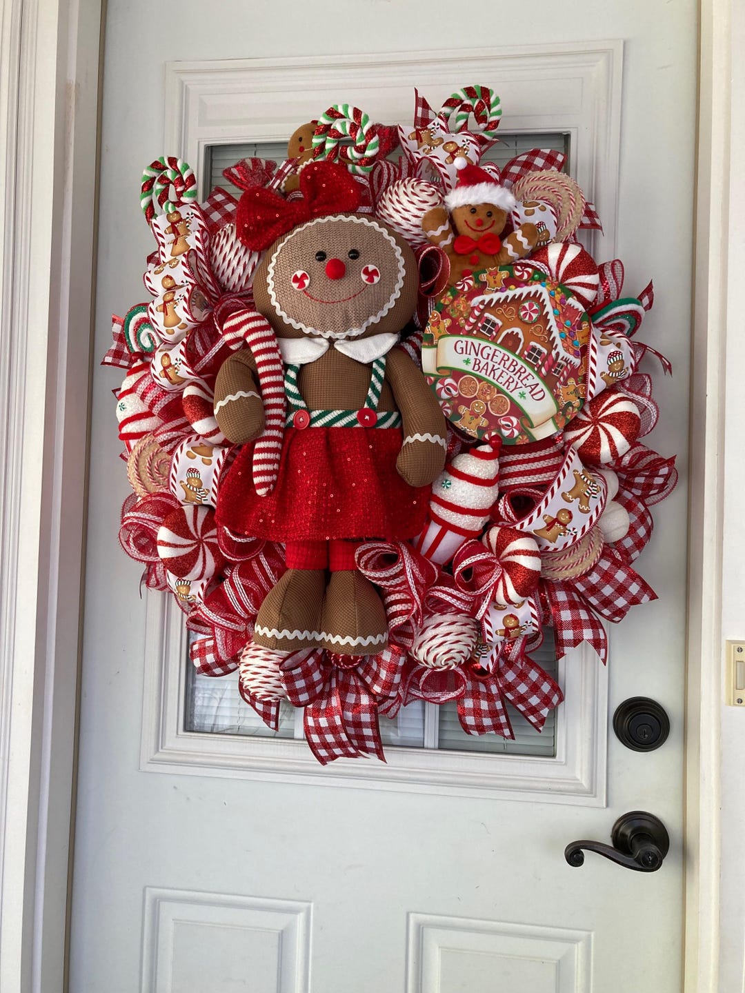 XL Gingerbread Girl Wreath, Christmas Wreath - Etsy