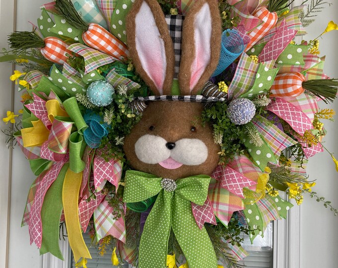 Primitive Rabbit Wreath Peter Rabbit Bunny Wreath - Etsy