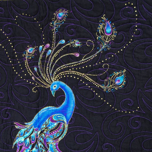 Peacock Quilt Panels Peacock Flourish Coordinates Listed Etsy