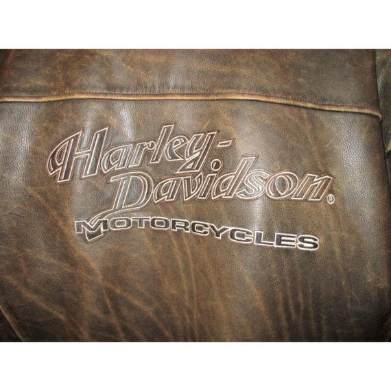 Vintage Harley Davidson Brown Leather Motorcycle … - image 7