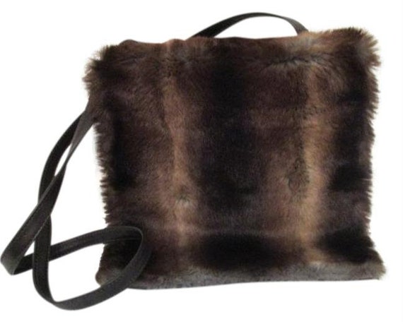 Neiman Marcus Vintage Faux Fur Cross Body Shoulder Bag 11l X 0.5w