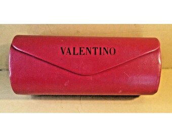 Valentino Red Leather Hard Shell Sunglasses Case Made in  display picture 1