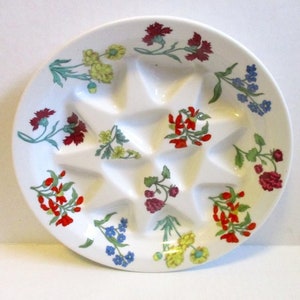 Vintage &#39;Porcelaine de Paris&#39; Floral Egg or Condiment Dish