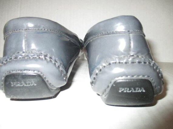 Prada Slate Blue Smokey Gray Loafer Drivers Flats - image 3