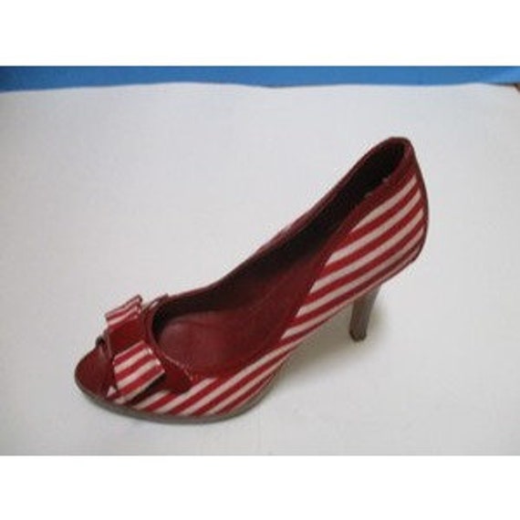 Sergio Zelcer Vintage Red and White Striped Fabri… - image 8