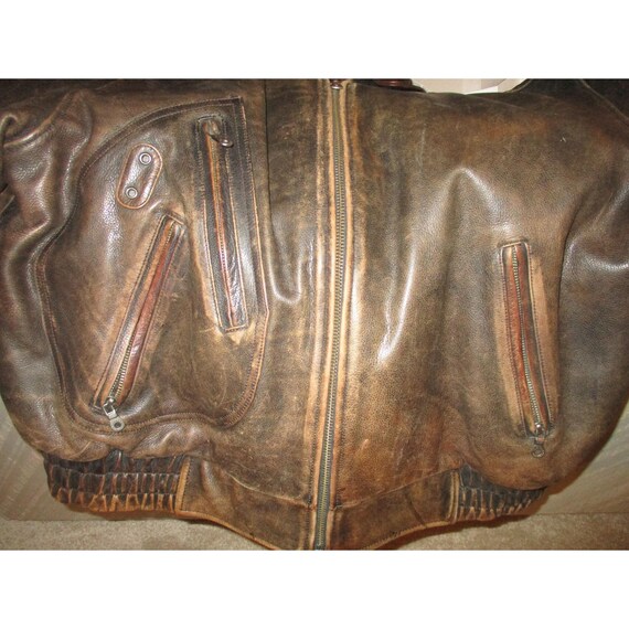 Vintage Harley Davidson Brown Leather Motorcycle … - image 10