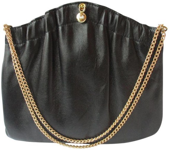Ande' Vintage Soft 2-way Black Leather Satchel