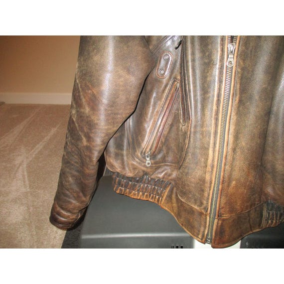 Vintage Harley Davidson Brown Leather Motorcycle … - image 2