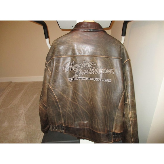Vintage Harley Davidson Brown Leather Motorcycle … - image 6