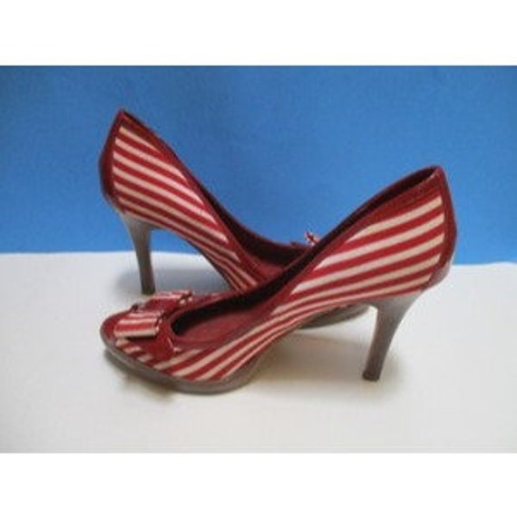 Sergio Zelcer Vintage Red and White Striped Fabri… - image 6