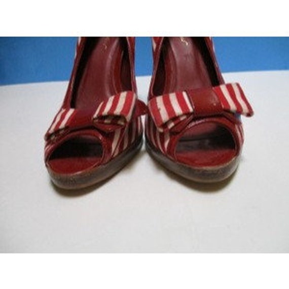 Sergio Zelcer Vintage Red and White Striped Fabri… - image 10