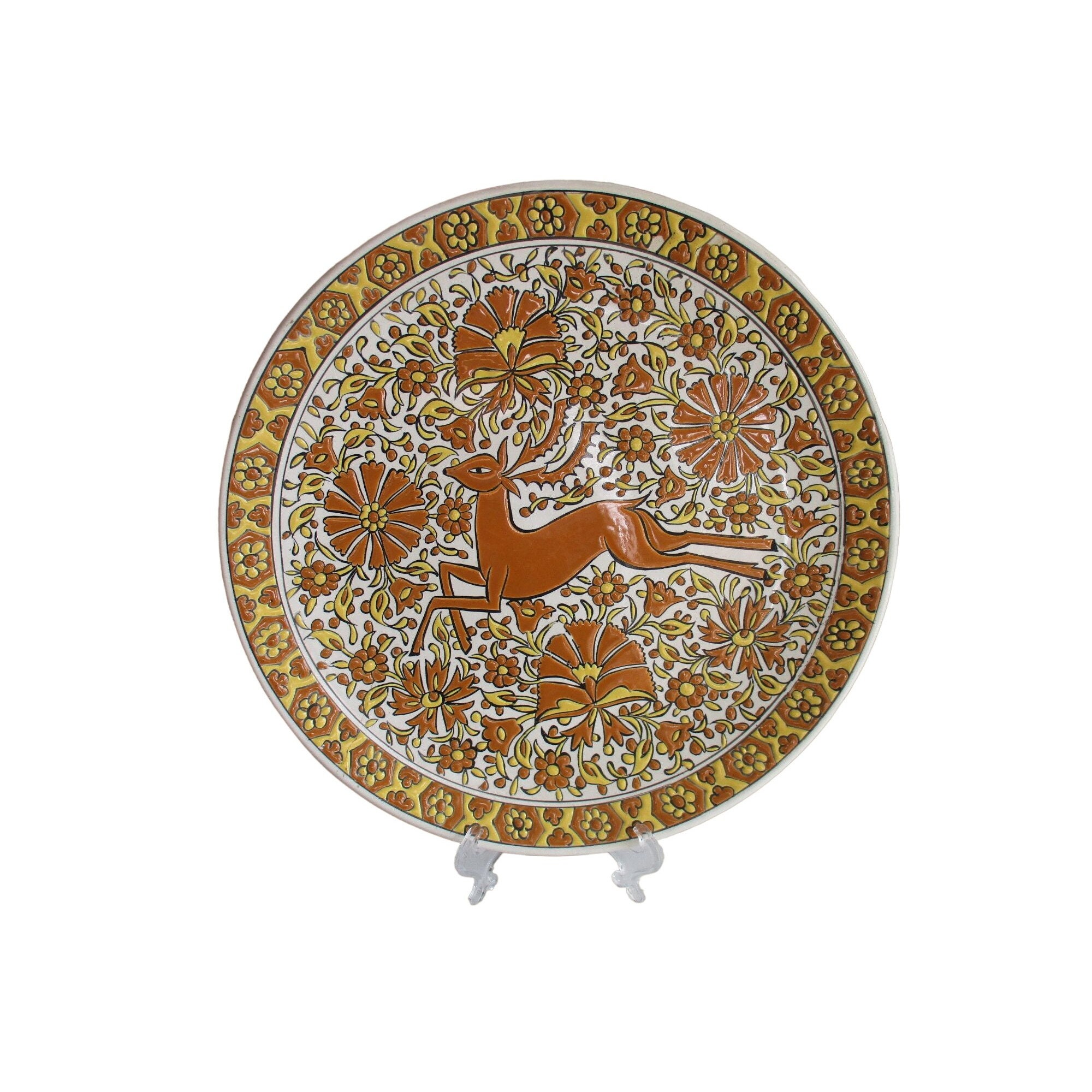 HandMade Nassos Rodos Hellaトナカイ鹿 壁掛けプレート HandMade Nassos Rodos Hellaトナカイ鹿 壁掛けプレート