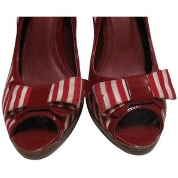Sergio Zelcer Vintage Red and White Striped Fabri… - image 2