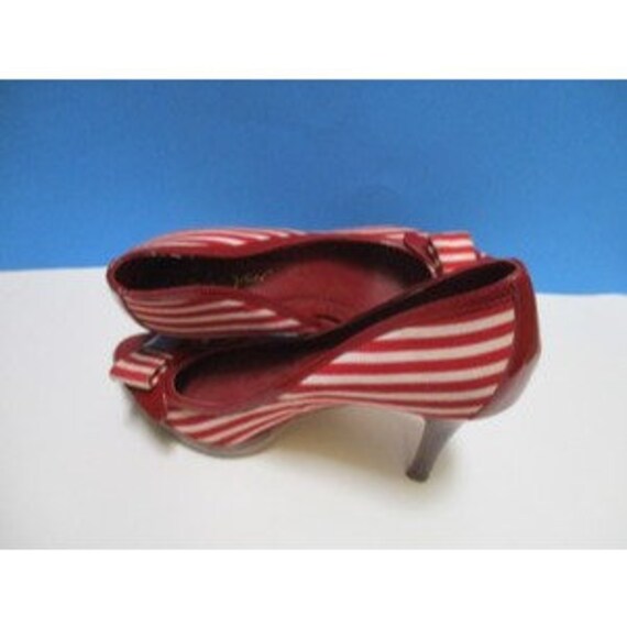 Sergio Zelcer Vintage Red and White Striped Fabri… - image 4