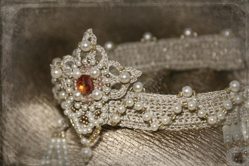 Wedding Kokoshnik Crown Diadem Tiara Hand Embroidered Crown Etsy