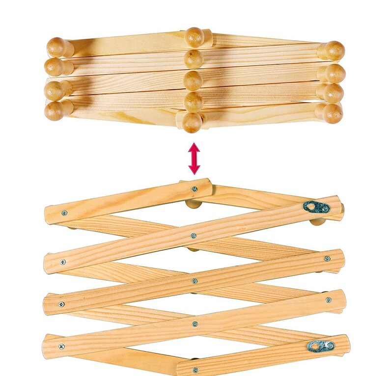 Wooden Accordion Wall RackExpandableb Peg Rack 13 Etsy