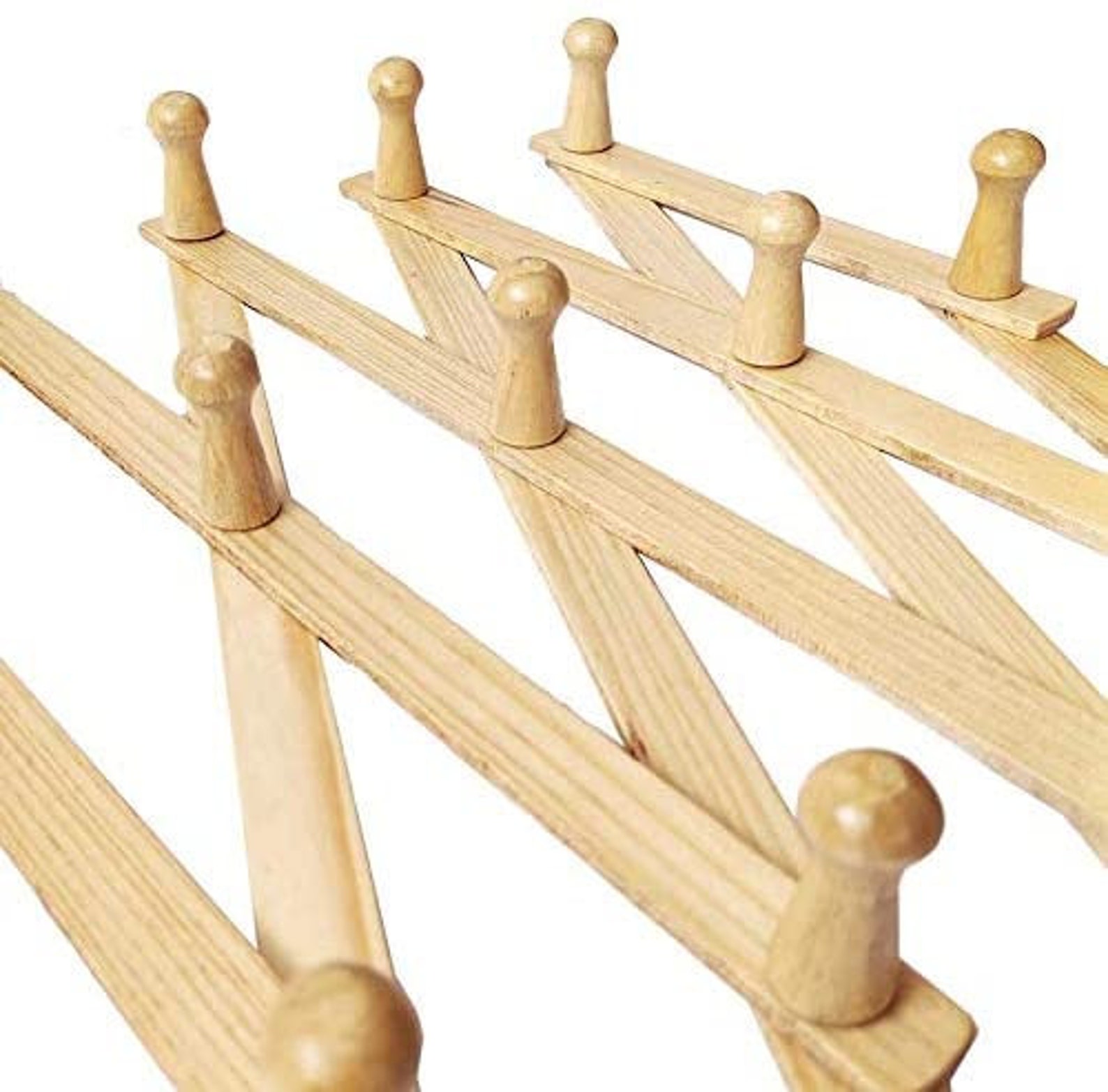 Wooden Accordion Wall RackExpandableb Peg Rack 13 Etsy