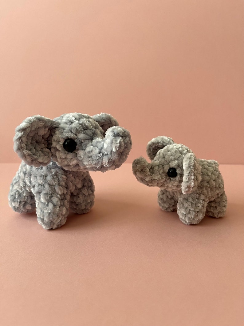 MADE TO ORDER Mini crochet elephant, elephant soft plush image 1