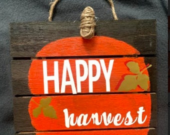 Wooden harvest sign
