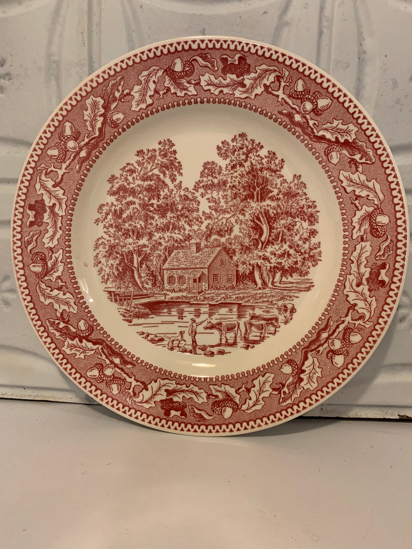 Red Willow Plate 10 Inch Red Willow Plate Royal Ironstone Etsy