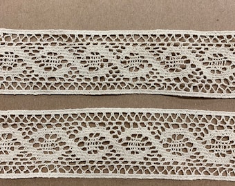 Vintage Cream Lace, Antique Lace, 2 1/2 Yards  Vintage Lace, 1 1/2 Inch Wide Vintage Lace, Cream Vintage Lace,  Cream Lace