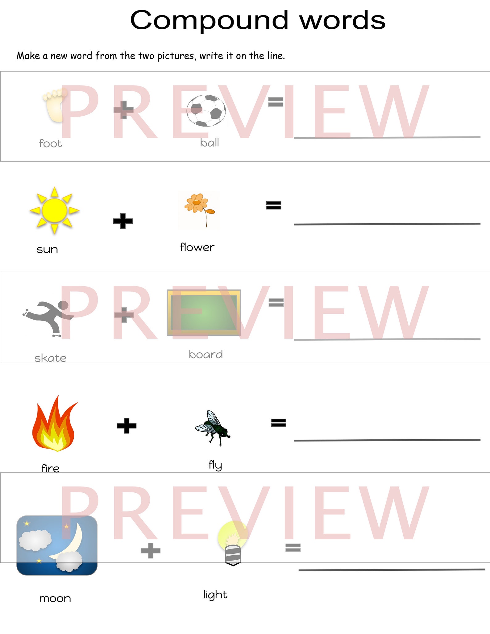 Compound Words Lesson Word Combination Lesson Elementary Etsy