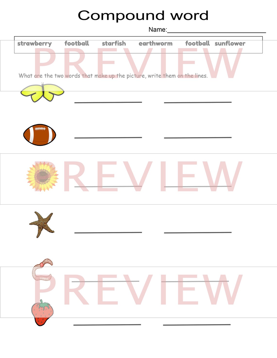 Compound Words Lesson Word Combination Lesson Elementary Etsy