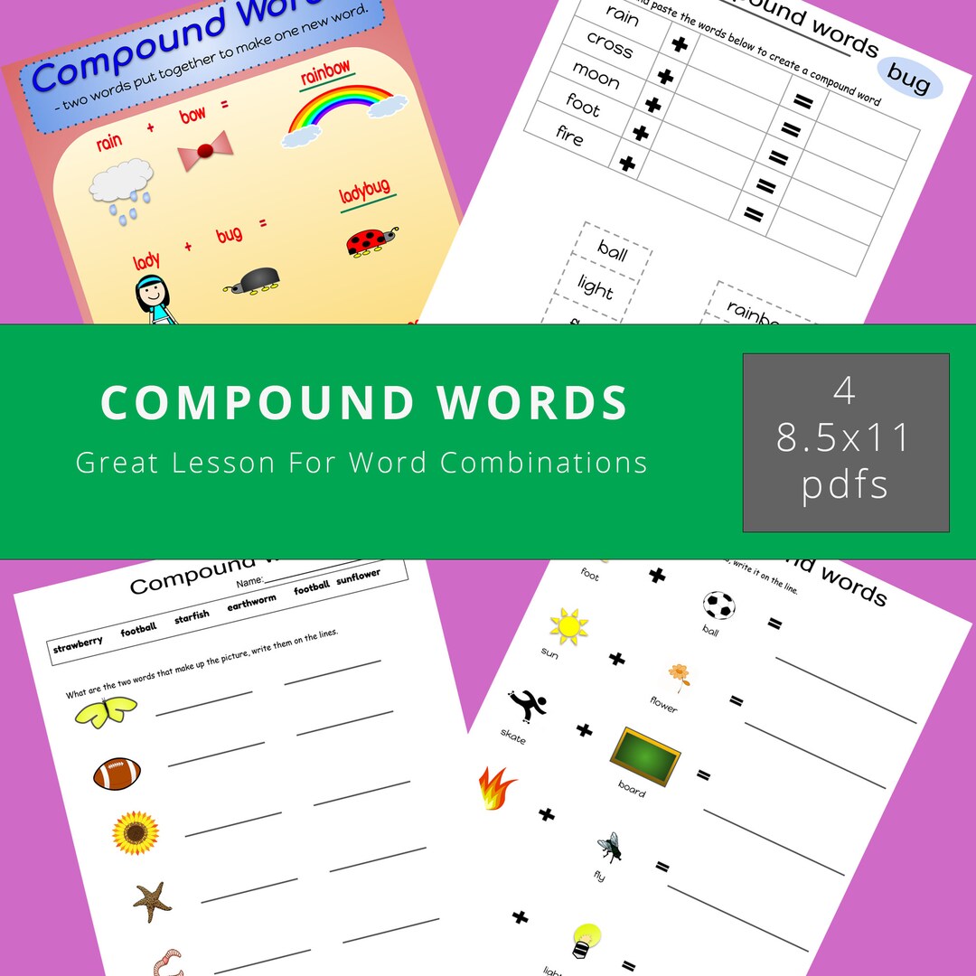 Compound Words Lesson Word Combination Lesson Elementary Etsy