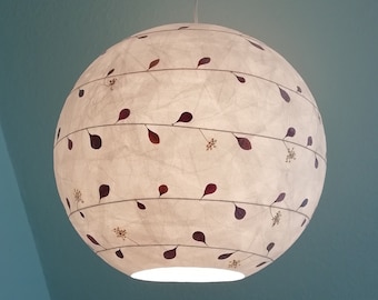 Round lampshade plants pressed flowers and leaves