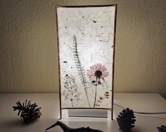 Square floor lamp plants pressed flowers and leaves