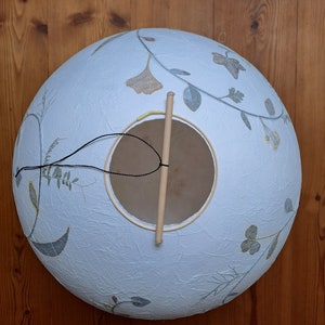 round paper lampshade & pressed plants, ginkgo leaves, ceiling lamp, hanging lamp image 10