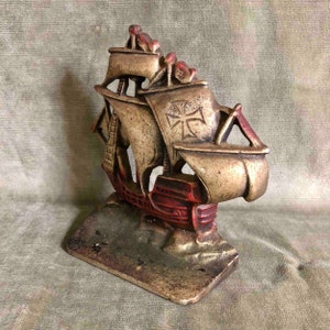 Paint Decorated Ship Doorstop