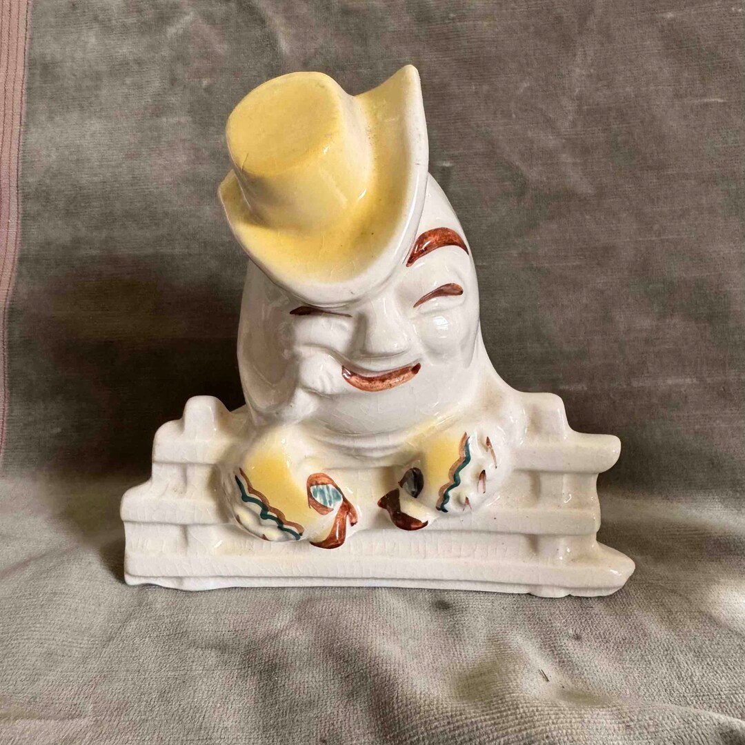 Vintage Humpty Dumpty Ceramic Planter - 1950s Nursery Rhyme Decor - Etsy