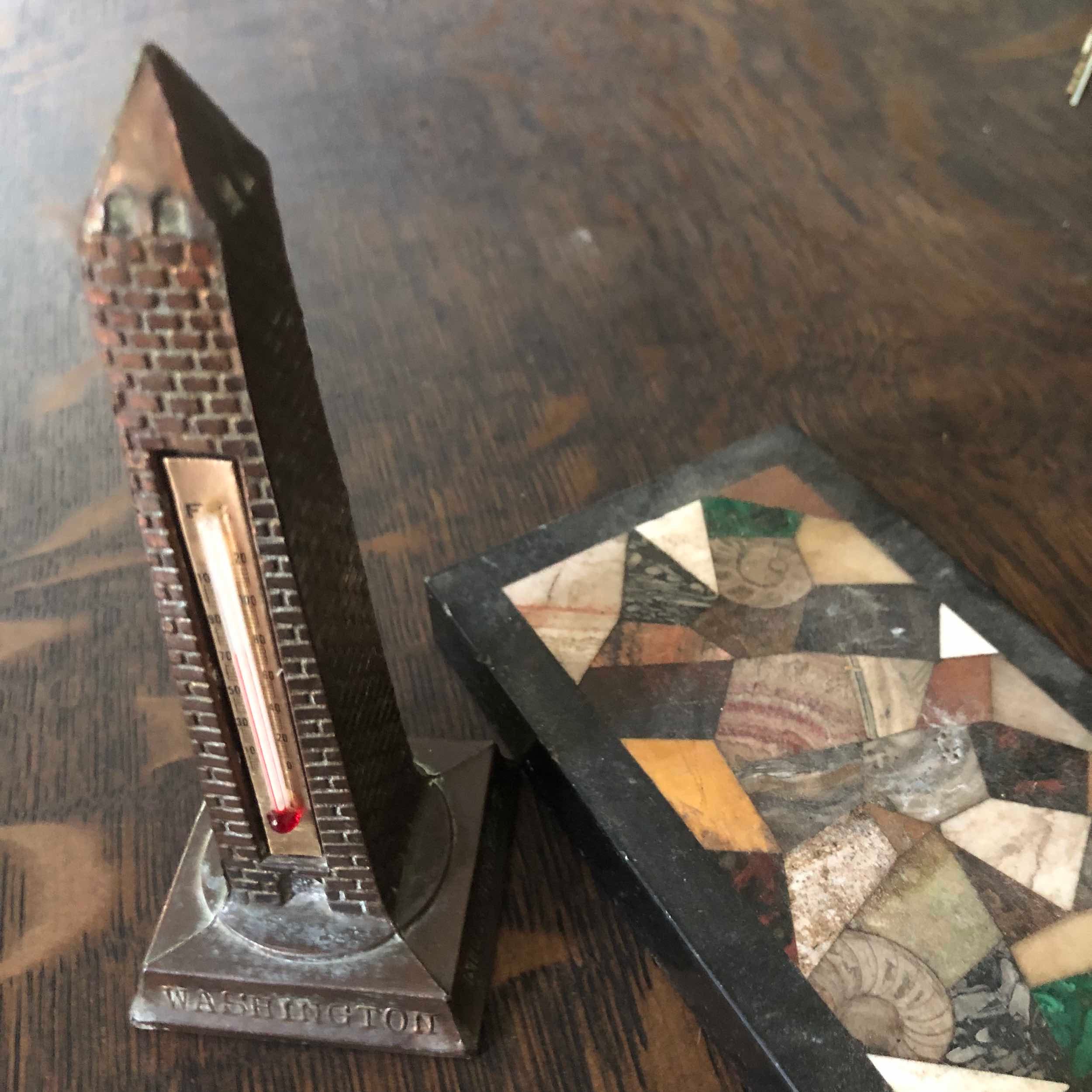 Glass Obelisk Desk Thermometer