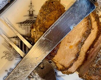 ヴィンテージ ゾーリンゲン カービングセット：鹿の角のハンドルナイフ