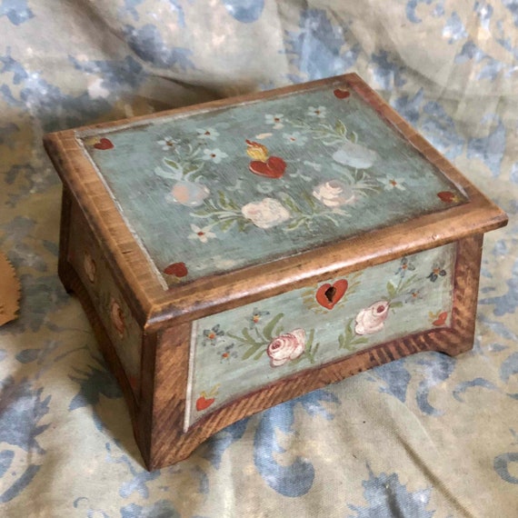 Antique Hand Painted Jewelry Box - image 5