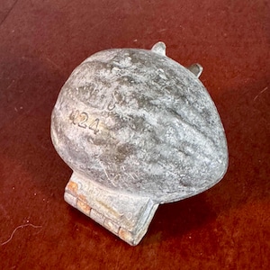 Antique Walnut Mold, Hinged Britannia Cast No. 124 Vintage Home Candy or Butter Mold, Holiday Marzipan Chocolate Mold